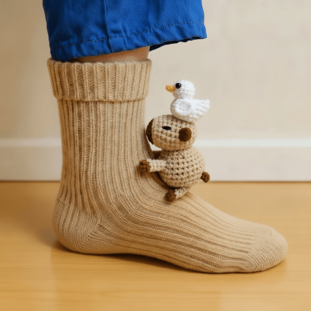 Cozy Animal Sock Slippers Soft Warm Grippy Footwear