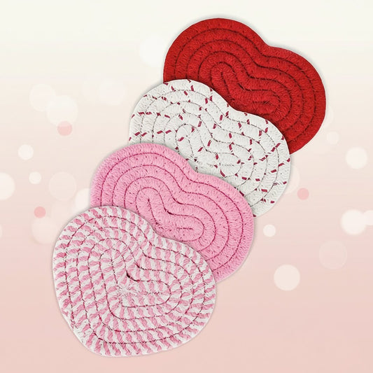 Valentine's Day Coasters Set of Soft Cushion Coasters - SweetyGem