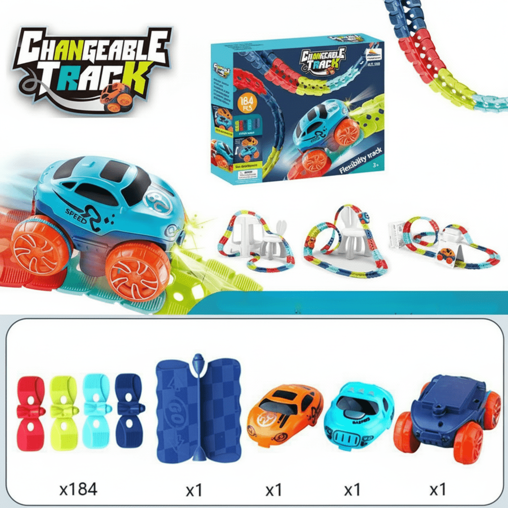 Fun Racing Track Set Stunt Cars Kids Playset