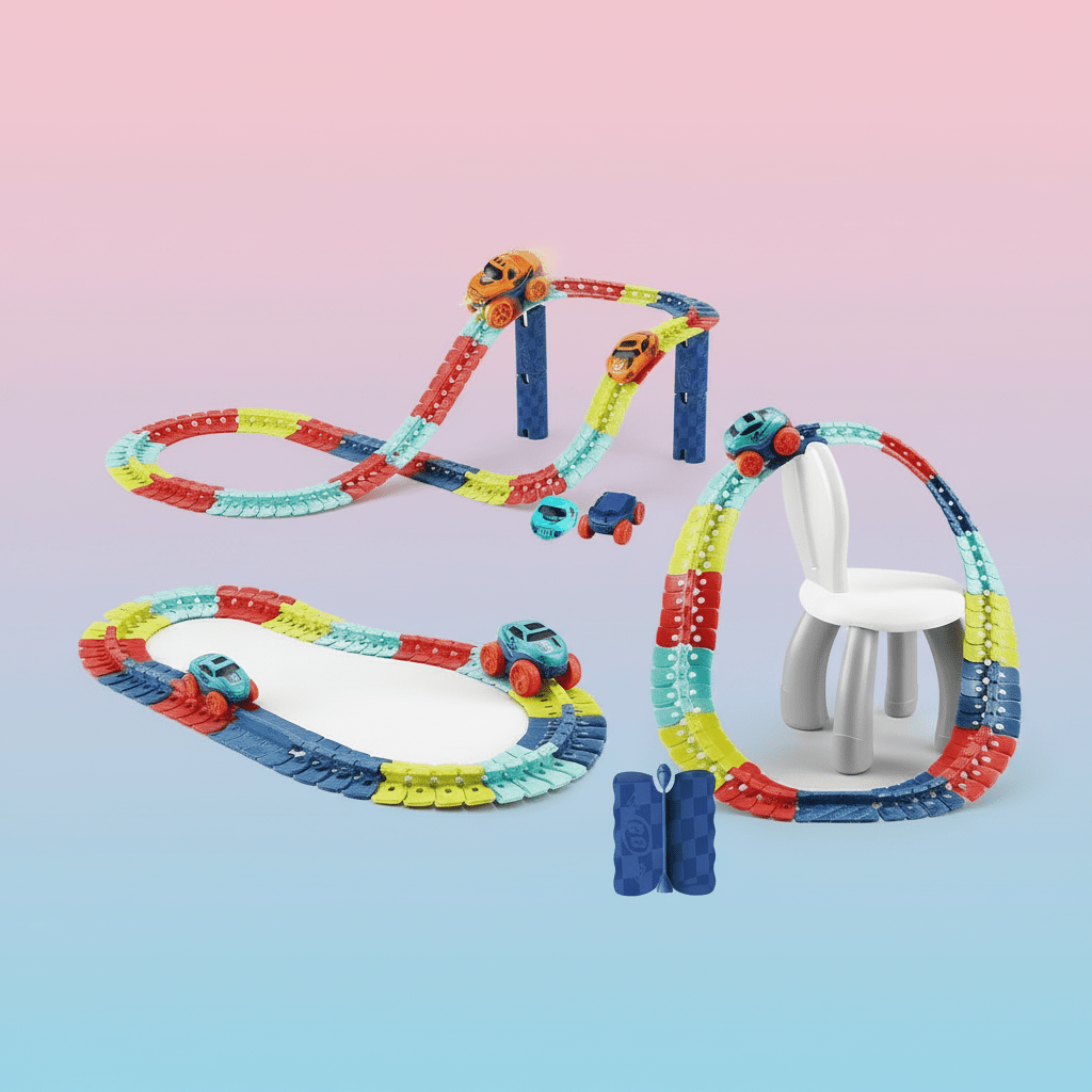 Fun Racing Track Set Stunt Cars Kids Playset
