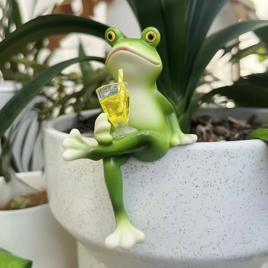 Colorful Frog Figurine Resin Decorative Garden Statue