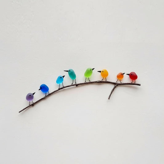 Natural Sea Glass Bird Wall Decoration Coastal Style - SweetyGem