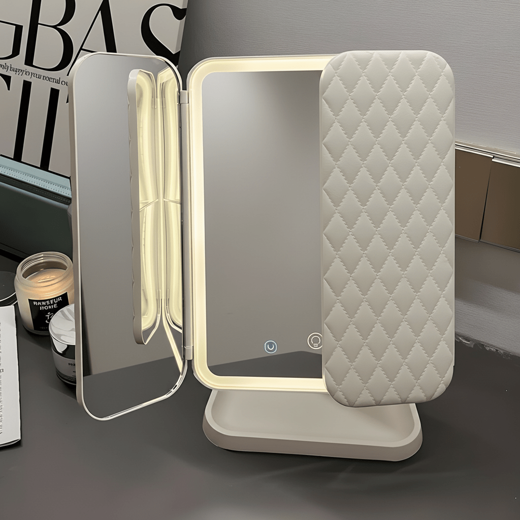 Portable LED Travel Makeup Mirror with Adjustable Lights - SweetyGem