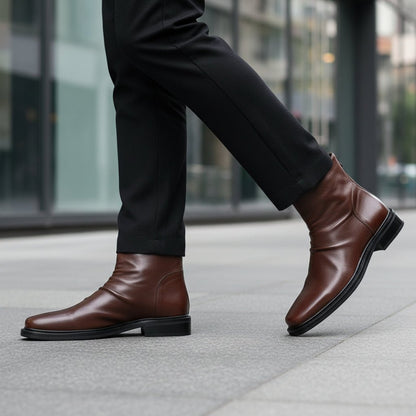 Comfortable Ankle Boots Chunky Heel Autumn Winter Shoes