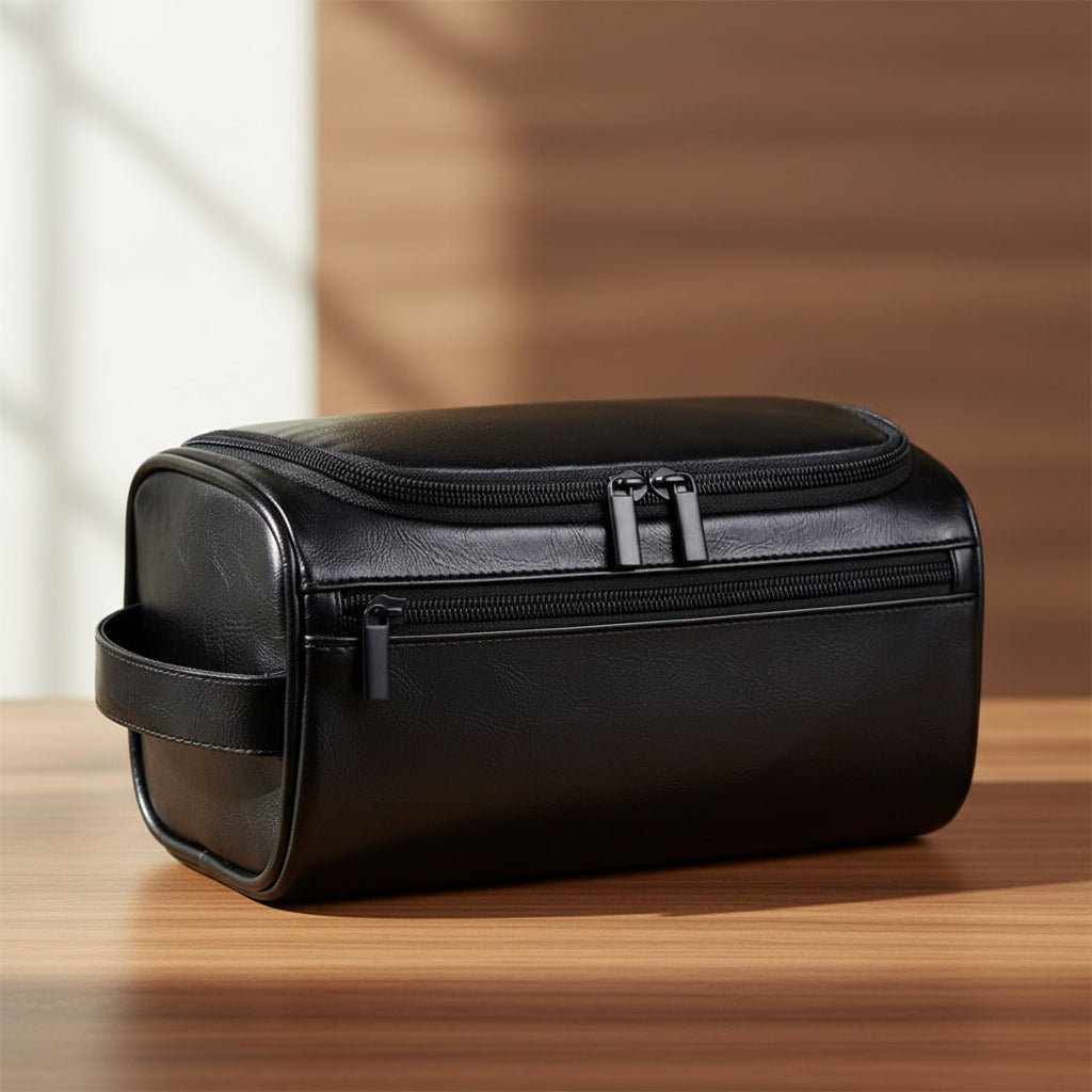 Luxury Travel Toiletry Bag Leather Hanging Organizer