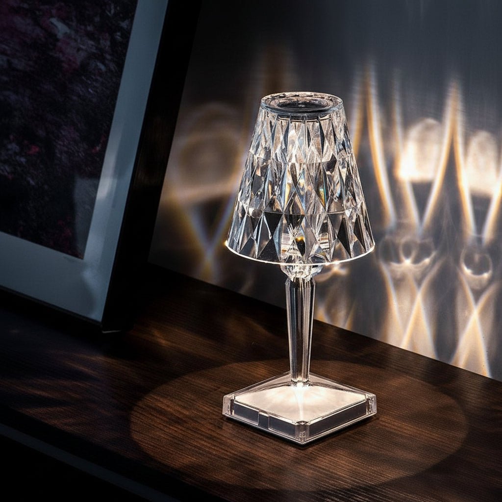 Colorful Glass Desk Lamp Portable Dimmable LED Light - SweetyGem