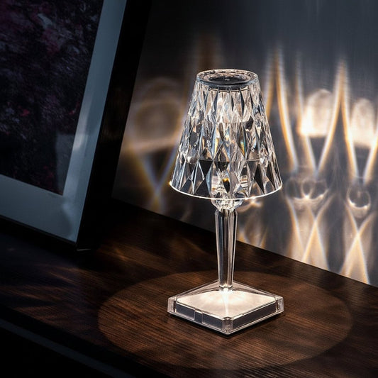 Colorful Glass Desk Lamp Portable Dimmable LED Light - SweetyGem