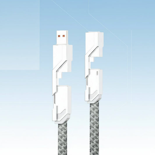 Multi USB Charging Cable Flat Braid 1M 2M Black - SweetyGem