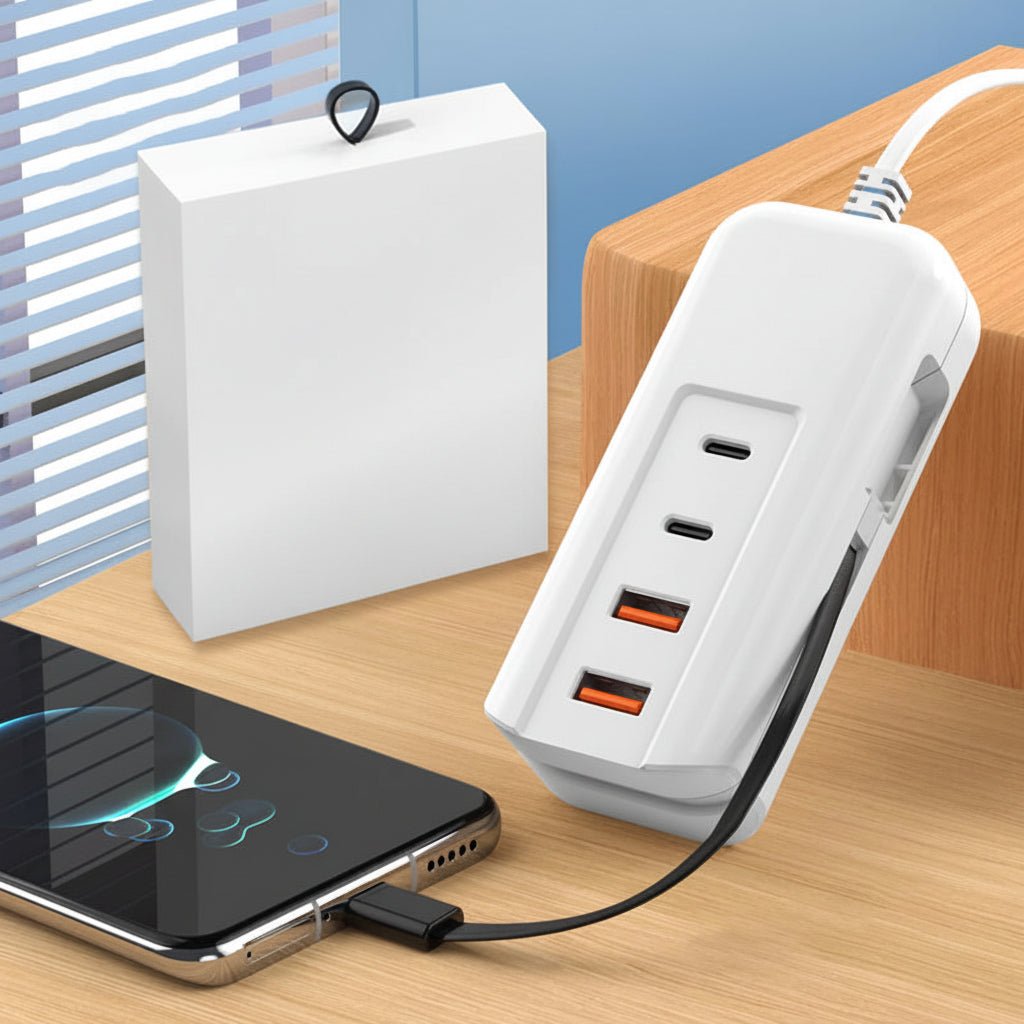 Compact 4 Port USB Fast Charger Multi Device Adapter - SweetyGem