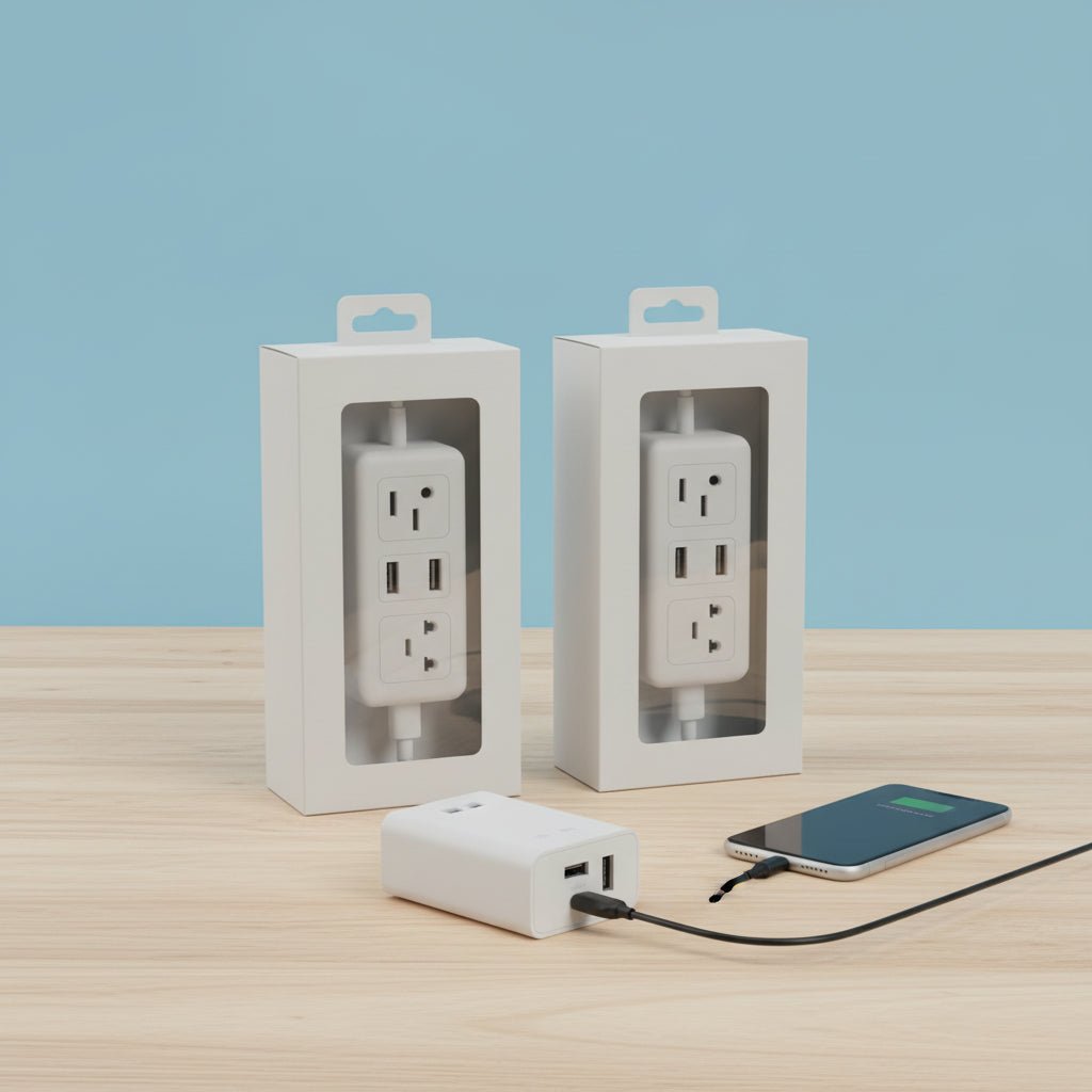 Compact 4 Port USB Fast Charger Multi Device Adapter