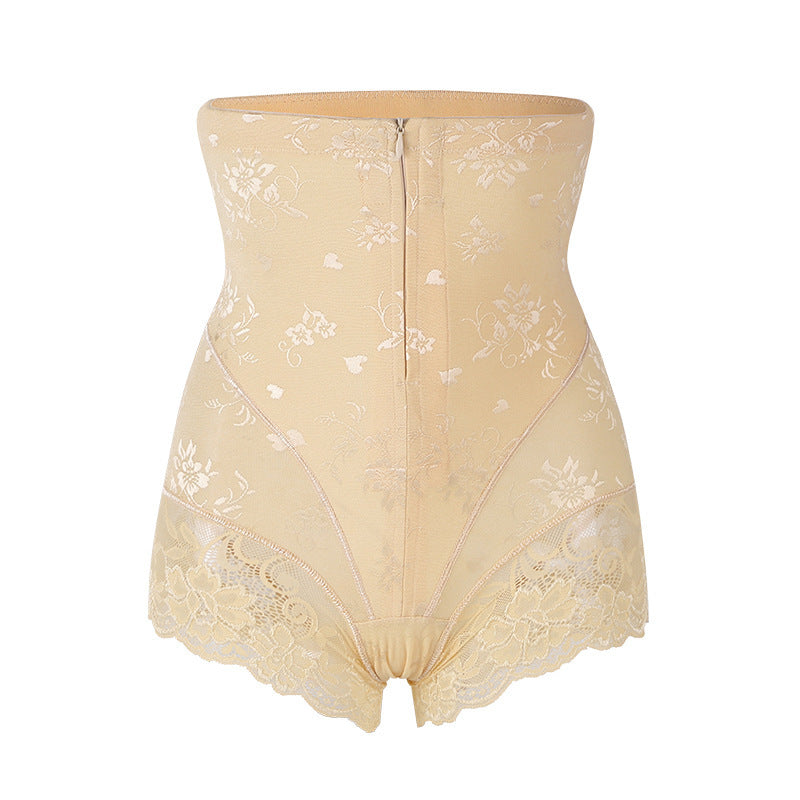 Women's Lace High Waist Slimming Panties With Zipper