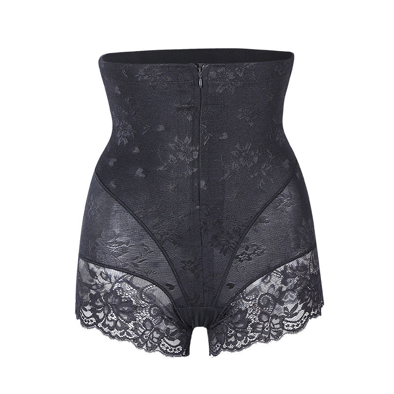 Women's Lace High Waist Slimming Panties With Zipper