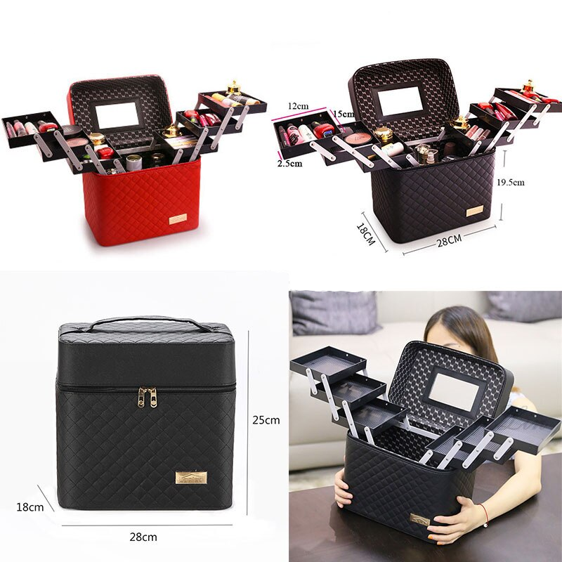 Portable Multi-Layer Makeup Storage Box